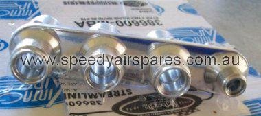 Polished 4 Way Bulkhead Fitting In-line