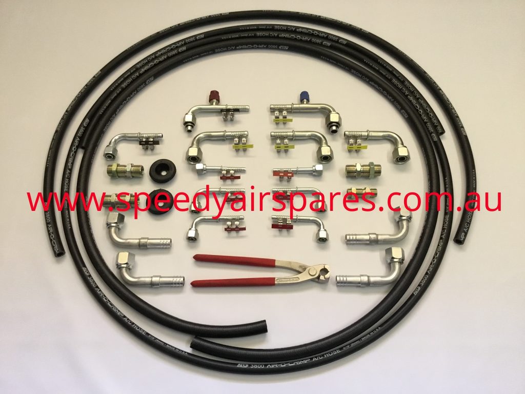 Self Crimp A/C Hose & Fitting Kit with Crimper **Suits A/C & Heating