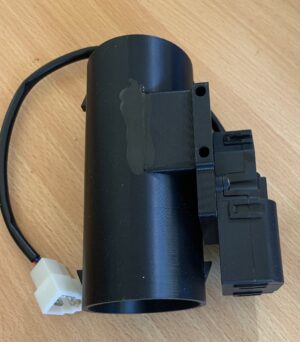 12v Electric Straight through inline adapter with servo controlled 'ON/OFF' butterfly flap (2 1/2'') 63mm O.D